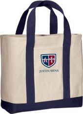 Canvas 2-Tone Tote Bag, Natural/Navy